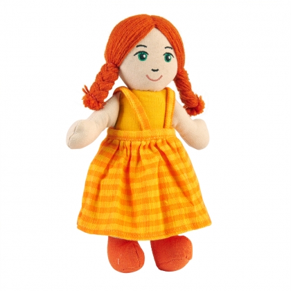Girl rag doll - white skin red hair
