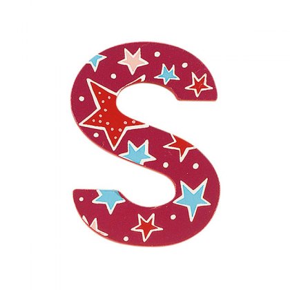 Wooden pink fairytale letter S