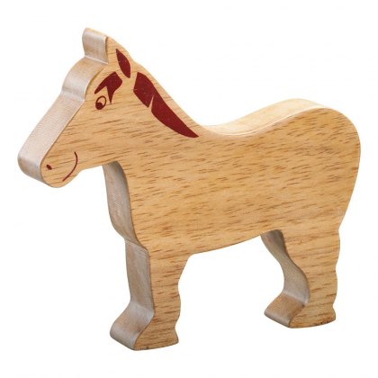 Natural wood horse toy