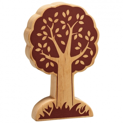 Natural wood tree toy