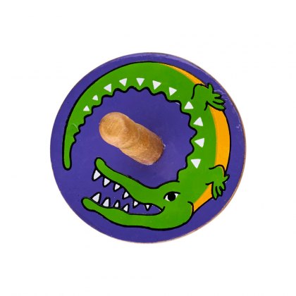 Crocodile wooden spinning top
