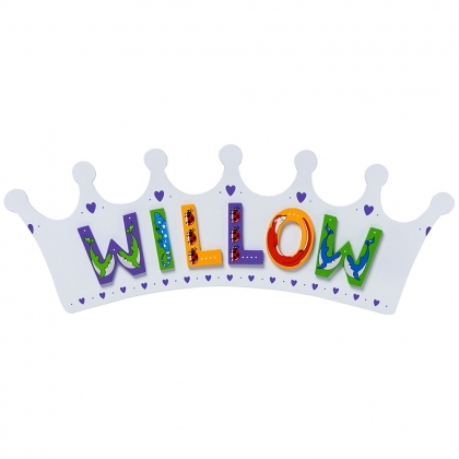 White crown name plaque - large