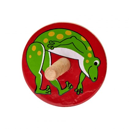 Frog wooden spinning top