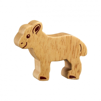 Natural wood lamb toy