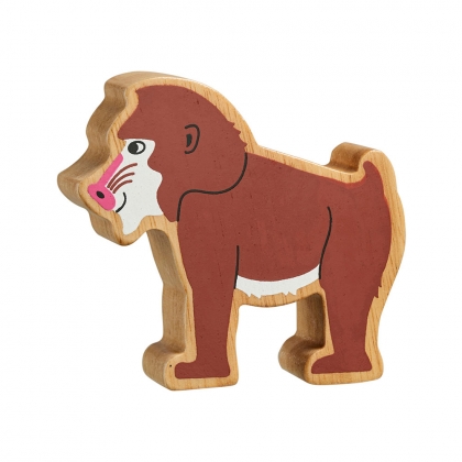 Wooden brown baboon toy