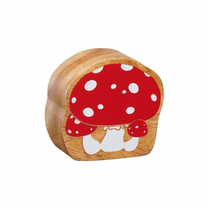 Wooden red & white toadstool toy