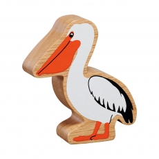 Wooden white and orange pelican toy