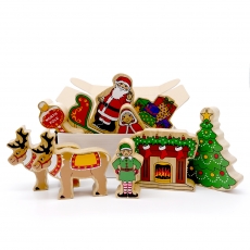 Wooden Christmas playset - 10 figures