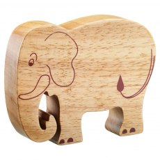 Natural wood elephant toy