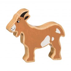 Wooden brown goat toy