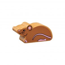 Wooden brown mouse toy