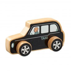 Wooden taxi push along toy