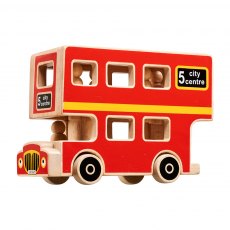 Wooden city bus playset