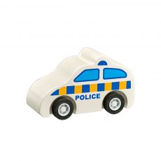 Wooden mini police car push along toy