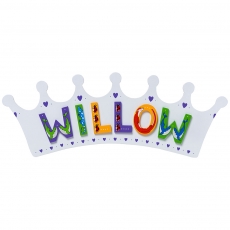 White crown name plaque - large