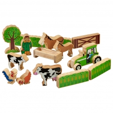Wooden farmer's field playset with colourful characters