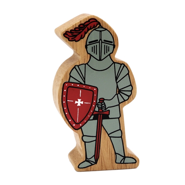 A wooden toy knight in shining armour