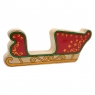 Wooden red & yellow sleigh toy