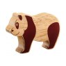 Natural wood panda toy
