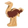Natural wood ostrich toy