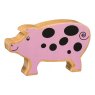 Wooden pink pig toy