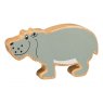 Wooden grey hippo toy