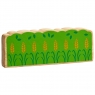 Colourful natural wood green hedge/crop toy for small world play with yellow wheat detailing
