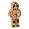 Wooden brown & yellow firefighter toy