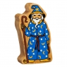 Wooden blue & yellow wizard toy