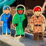 Armed forces wooden toy characters