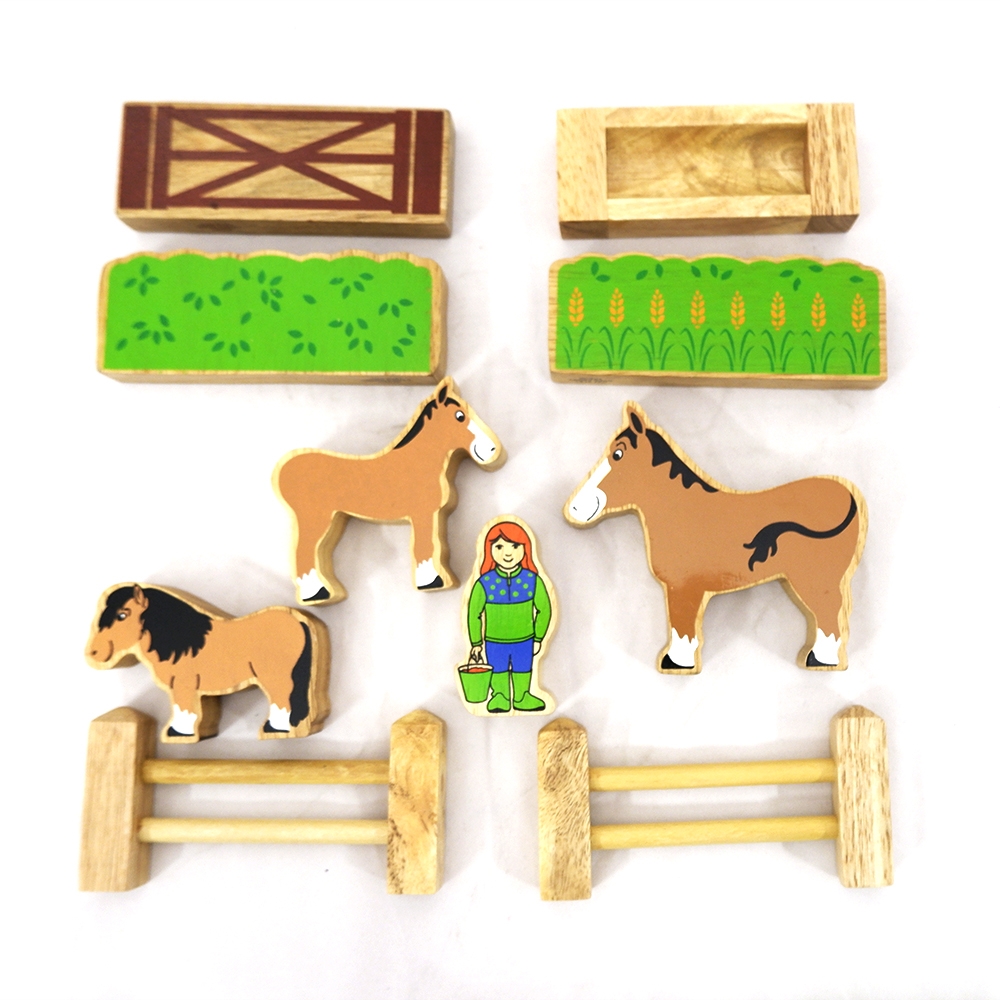 Wooden toy horse playset Lanka Kade fair trade
