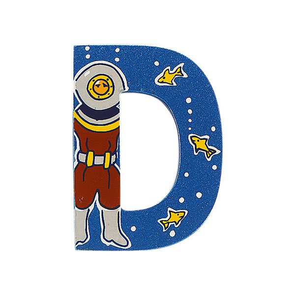 Fair Trade Wooden Blue Adventure Letter D