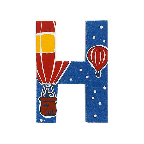 Fair Trade Wooden Blue Adventure Letter H
