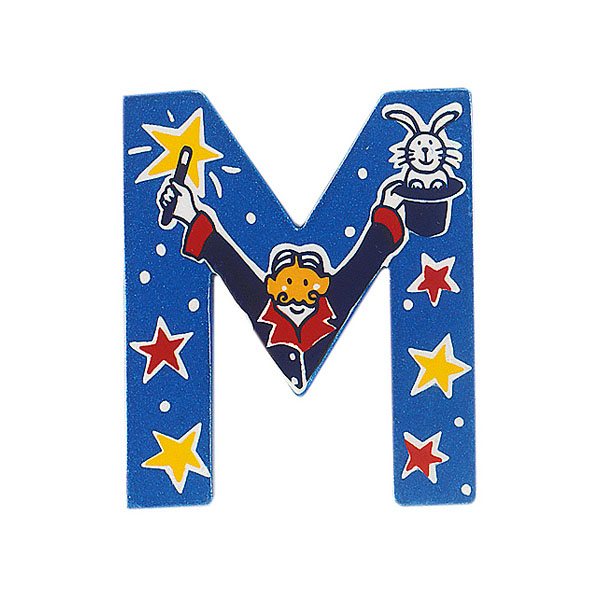 Fair Trade Wooden Blue Adventure Letter M