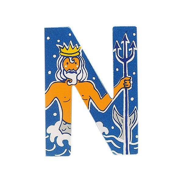 Fair Trade Wooden Blue Adventure Letter N