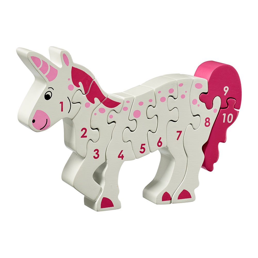 Wooden Unicorn Number Jigsaw Puzzle Fair Trade