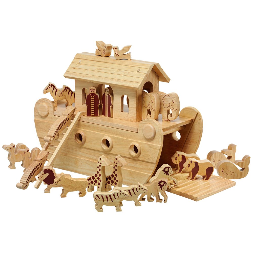 Fair Trade Wooden Deluxe Natural Noah's Ark Toy | Lanka Kade