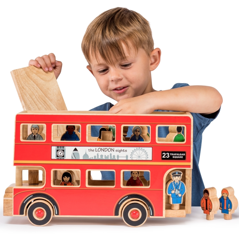 Wooden toy Deluxe London Bus | Lanka Kade fair trade