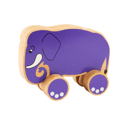 Wooden elephant push along toy