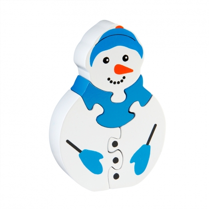 Wooden snowman jigsaw puzzle