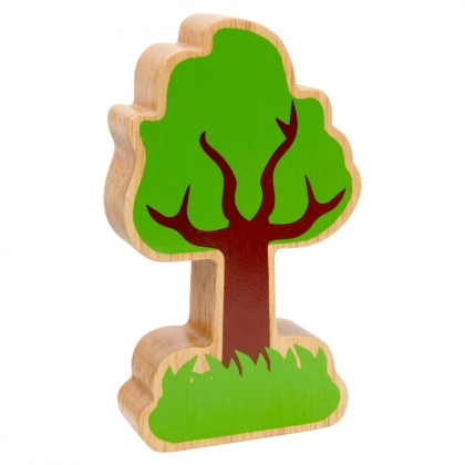 Wooden green and orange tree on fire toy