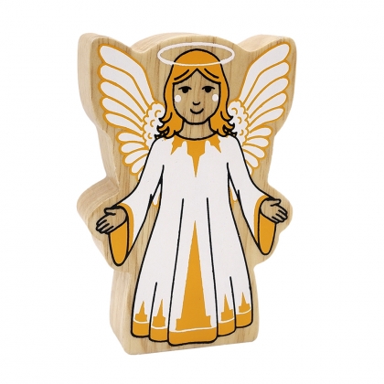 Wooden white angel toy