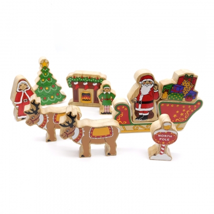 Wooden Christmas playset - 10 figures