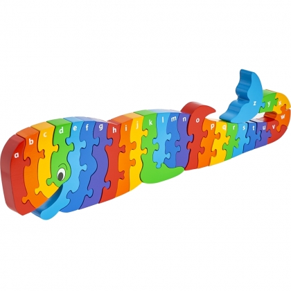 Wooden whale alphabet a-z jigsaw puzzle