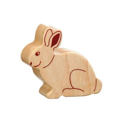 Natural wood rabbit toy