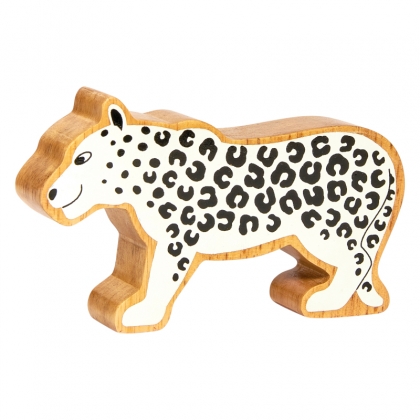 Wooden white snow leopard