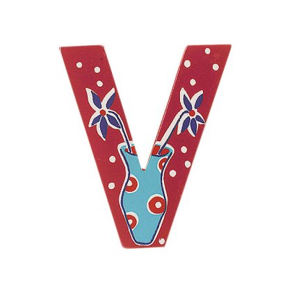 Wooden pink fairytale letter V