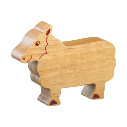 Natural wood sheep toy