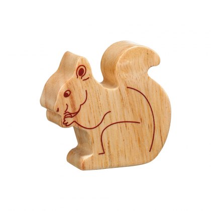 Natural wood squirrel toy