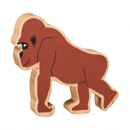 Wooden brown gorilla toy